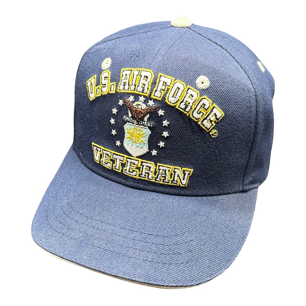 Rapid Dominance US Air Force Veteran Hat Navy Blue Embroidered Adjustable Cap